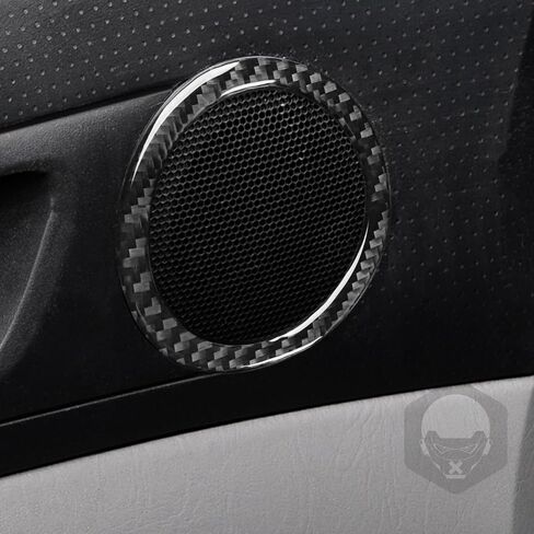 غطاء لاصق للوحة مكبر صوت باب تلقائي متوافق مع Toyota Tacoma 2005 2006 2007 2008 2009 2010 2011 2012 2013 2014 2015 ملحقات ملصقات داخلية من ألياف الكربون الحقيقية باللون الأسود in Saudi Arabia
