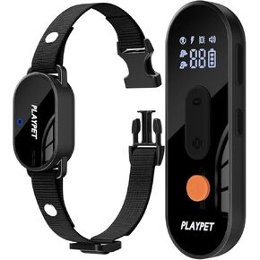 PLAYPET Dog Training Collar, Dog Shock Collar with Remote Range 2000FT, 3 Training Modes, IPX7 Waterproof, Rechargeable Electric Shock Collar for 5-120lbs Small Medium Large Dogs