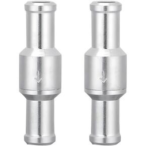 2Pcs 3/8'' 10mm Non Return One Way Check Valve, Aluminum Alloy Fuel Line Check Valve for Petrol Diesel Fuel Oil Water