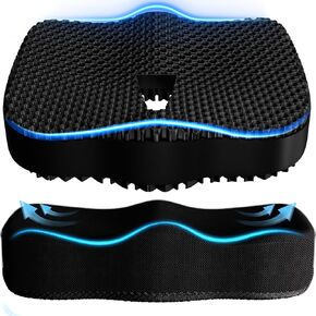 Enlarged Gel Seat Cushion 19in Super Large Thick, Gel Cushion Seat for Pressure Relief for Long Siiting, Coccyx Sciatica Pain Relief, Egg Cushion Chair Seat Pads for Wheelchair Car Office Chair
