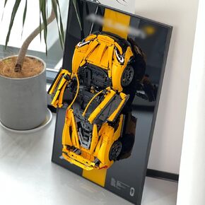 لوحة حائط عرض iLuane لسيارة Lego Technic McLaren P1 42172 مخططة خشنة (لوحة عرض الحائط فقط)