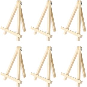 Kinlink 9 Inch Tall Wood Easels for Display Set of 6, Display Easel Tabletop, Painting Easel Stand for Artist Students