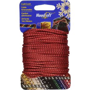 Needloft Novelty Craft Cord, 20-Yard, Metallic Red