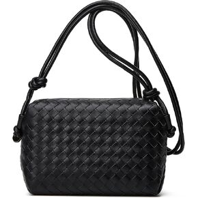 Woven Crossbody Bags for Women: Vegan Leather Handbag - Handwoven Small Purse - Trendy Shoulder Bag