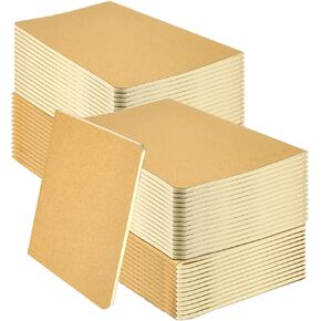 100 Pack Notebooks Bulk, Journaling Kraft Notebooks 5.5 x 8.3 A5 Softcover Notebook for Travelers Students Office Writing Sketch Travel Journal Notepad with 72 Pages 36 Sheets(Brown-Lined)