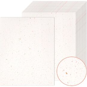 50 Sheets 32 lb Ivory Resume Paper for Printing 120 gsm Gold Foil Flakes Decoative Paper 8.5x11 Aesthetic Stationery Paper,Great for Certificate,Menus,Invitations,Letters