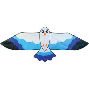 In the Breeze 3378 — 70-inch Blue Seabird Kite — Colorful, Easy-Flying, Single-Line Bird Kite; Kite Line Included…