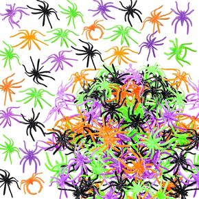 MGparty 400pcs Colorful Spider Rings Halloween Rings for Kids Party Supplies ,Plastic Spider Rings Bulk for Kids Halloween Party Decorations (Multicolor)