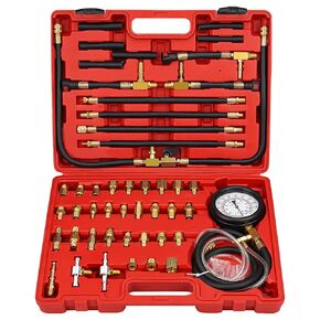Handor Fuel Pressure Gauge, Pro Fuel Injection Pressure Tester Kit 0-140 PSI with 9.49,7.89,6.30 Fuel Line Fittings