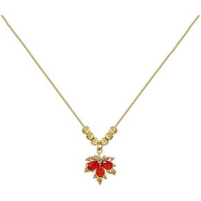 RUIZHEN Gold Silver Maple Leaf Autumn Leaf Pendant Necklace