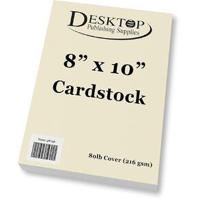 Premium Natural Cream 8x10 Cardstock - Thick Heavyweight 80lb Cover (100 Sheets)