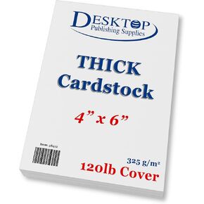 Thick Heavy Duty 120lb Cover Cardstock - 4" x 6" Bright White - 325gsm 15pt Thick Paper - Index, Flash & Post Card Stock (240 Sheets)