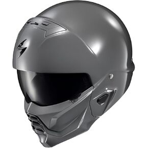 ScorpionEXO Covert 2 Open Face 3/4 Full Mode Motorcycle Helmet Bluetooth Ready Speaker Pockets Interchangeable Mouth Cover DOT Approved Solid (Matte Black - XL)
