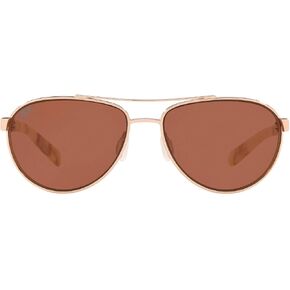 Costa Del Mar Men's Fernandina Polarized Aviator Sunglasses, Shiny Rose Gold/Copper Silver Mirrored Polarized-580P, 57 mm