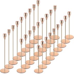 Potchen 27 Pack Candles Holder, 9 Sets Taper Candlestick Holders Fit 0.75 Inch Thick Pillar Candles, Long Candle Sticks Holder Centerpiece Decor for Home, Wedding, Dinning, Party, Anniversary (Gold)