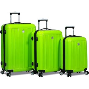 World Traveler Contour Hardside Spinner Luggage TSA Lock, Yellow, 3-Piece Set