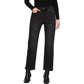 GRAPENT Straight Leg Jeans for Women High Waisted Trendy Ankle Length Forward Seams Stretchy Denim Pants Baggy Jeans