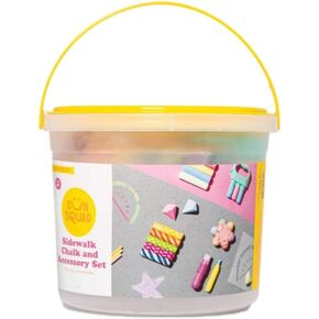 Sidewalk Chalk and Accesosry Bucket Set 40pc, Non Toxic and Washable - Sun Squad, Multicolor
