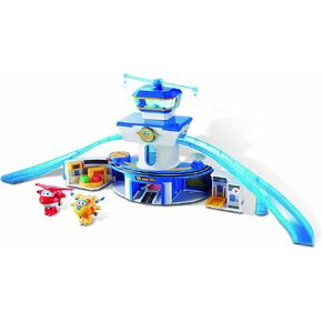 Super Wings World Airport Playset, Includes 2" Transform-a-Bot Jett and Donnie Figures , Preschool Educational Learning Toys for Boys And Girls Age 3 4 5 6, Birthday Gifts For Kids