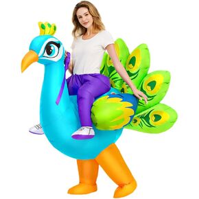 KOOY Inflatable Halloween Costume Women 2024, Peacock Costume, Funny Plus Size Blow Up Costume for Halloween Party Men Women,Christmas