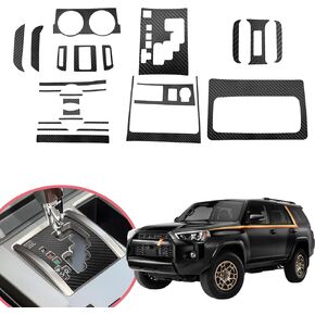 YAMUDA Compatible with 25PCS Decorative Interior Protection Carbon Fiber Sticker for Toyota 4Runner 2010 2011 2012 2013 2014 2015 2016 2017 2018 2019 2020 (Black)