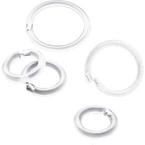 16 Gauge Anti-Allergy Unisex Plastic Hoop Ear Retainers, Clear Nose Rings, With Buckle, For Sensitive Ears & Skin