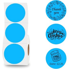 Thermal Labels,2 Inch Kraft Paper Color Round Thermal Printer Stickers,Self-Adhesive Round Direct Thermal Labels,Thermal Stickers for DIY Logo Design,Name Tag (500/Roll）