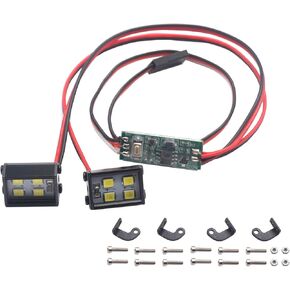 ShareGoo RC Double-Headed 4LEDs led Light Bar Roof Lamp Bright Spotlight Simulation Compatible with Traxxas TRX-4 Trx4 Axial SCX10 90046 RC4WD D90 RC Car Crawler Truck
