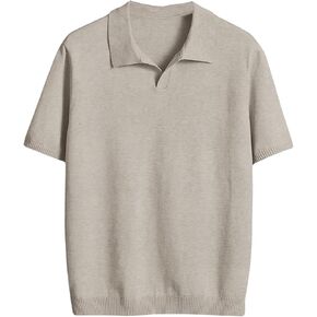 SweatyRocks Men's Short Sleeve Collar Sweater Casual Knitted Pullover Tops