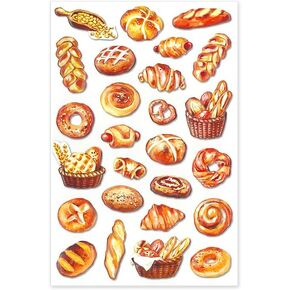 Bread Loaf Stickers - Baked Breads Pop-Up 3D Sticker - Crafts, Scrapbooks -26 Pieces