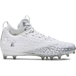 Under Armour Spotlight Clone 3.0 MC Mens Football Cleats White-Metallic Silver