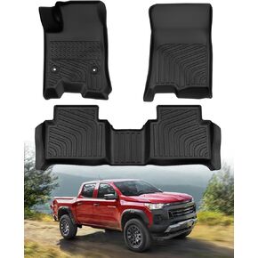 All Weather Floor Mats Set Custom Fit for 2023 2024 Chevy Chevrolet Colorado/GMC Canyon All Weather Rear Trunk Floor Mat for Chevy Colorado/GMC Canyon Accessories
