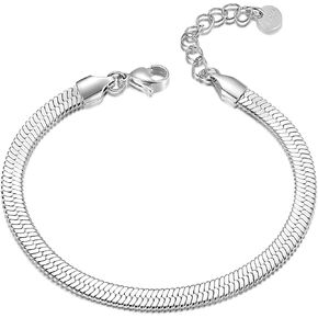 Flat Snake Gold Anklets Bracelet for Women Men Dainty Bracelets for Women Stainless Steel Birthday Gift