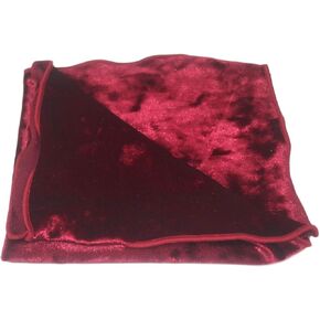 Luxury Red Crushed Velvet Pocket Square, Handkerchief