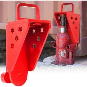 Upgraded Heavy-Duty Shipping Container Jack Lug with Portable U-Shape Handle and Limiter, Shipping Container Accessories - Anti-Slip Storage Container Leveler Booster, Red