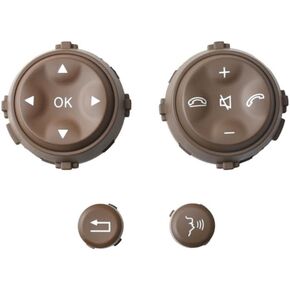 Black Interior Steering Wheel Button Replacement Kit Compatible for Mercedes-Benz W221 S- CLASS S550 S450 S600 S65 S350 S400 S500 CL550 CL630 2007-2010