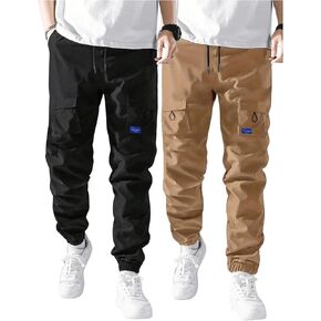 GORGLITTER Boy's 2 Piece Cargo Pants Elastic Waist Hiking Pants with Pockets