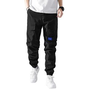 SweatyRocks Boy's High Waisted Cargo Pants Drawstring Casual Long Joggers Trousers with Pockets