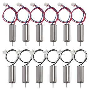 12pcs 716 Coreless Motor 3 Sets 3.7V 7x16mm Motor 19000KV 45000 RPM Brushed Motors with JST-1.25 Connector for Micro FPV Tiny Whoop RC Quadcopter Drone Motor