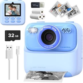 Mgaolo Kids Camera Instant Print Photo,Children Digital Camera Toys Gift with HD Video for Girls Boys 3-12 Age,Chritmas Birthday Festival Present for 3 4 5 6 7 8 9 Year Old Child (Purple)