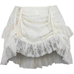Daisy corsets Women's Cream Lace Ruched Bustle Skirt
