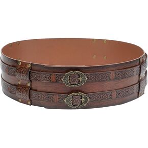 Joukavor Viking Belt Wide Leather Armor Belt Medieval Belt for Men Women LARP
