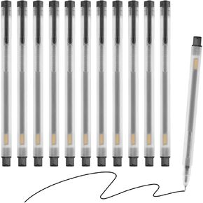 M&G Gel Pen Medium Point 0.5mm, 12 Pack Quick Dry Smooth Black Gel Ink Rollerball Pen for Home Office Writing Note Taking Journaling Business, Style 4