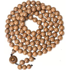 Handmade 108 Mala Beads Bracelet by Mount Wutai 6-Texture Wood Buddhist Prayer Beads for Meditation or Yoga