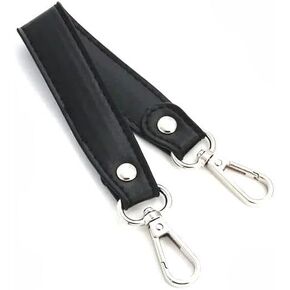 Hidden Hollow Beads Women's Short Black PU Leather Handbag Strap Replacement Adjustable Shoulder Strap Crossbody Bag Strap for Handbag Purse