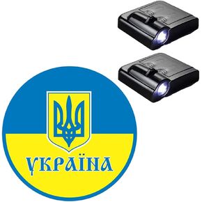 Mexico Coat of Arms Wireless Car Door Light Projector - Battery Operated LED Lights for Car Door - Auto On/Off Door System Pride and Support Mexico Flag Light, Suitable for All Brand Cars - Set of 2