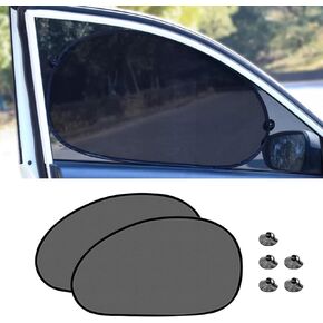 2PCS Car Window Shade, 25"×15" Side Window Sun Shade Blocker with Suction Cups, Mesh Vehicle Window Screen Provide Glare and UV Rays Protection for Baby, Universal Car Accessories for Most Models
