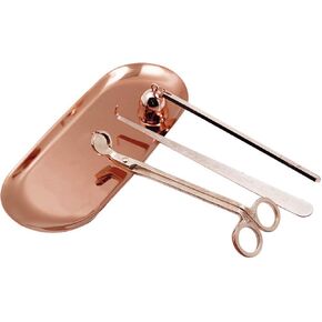TINTON LIFE® 3 in 1 Candle Snuffer Accessory Set Stainless Steel Candle Wick Trimmer Wick Dipper Scissors, Gold