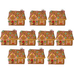 Gingerbread House with Peppermint Candy Christmas Cookie Embroidered Iron on Patch (1)
