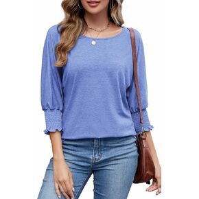 Neineiwu Womens Fashion Tops 3/4 Sleeve Crew Neck T-Shirts Casual Loose Basic Business Tees Blouses in Kuwait